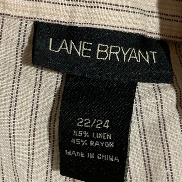 Lane Bryant Cream Striped Wide Leg Pants - Picture 9 of 9